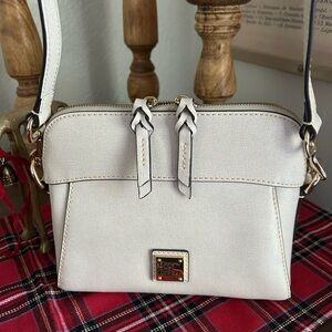 Dooney and Bourke Saffiano Cameron Crossbody/Shoulder Bag Cream